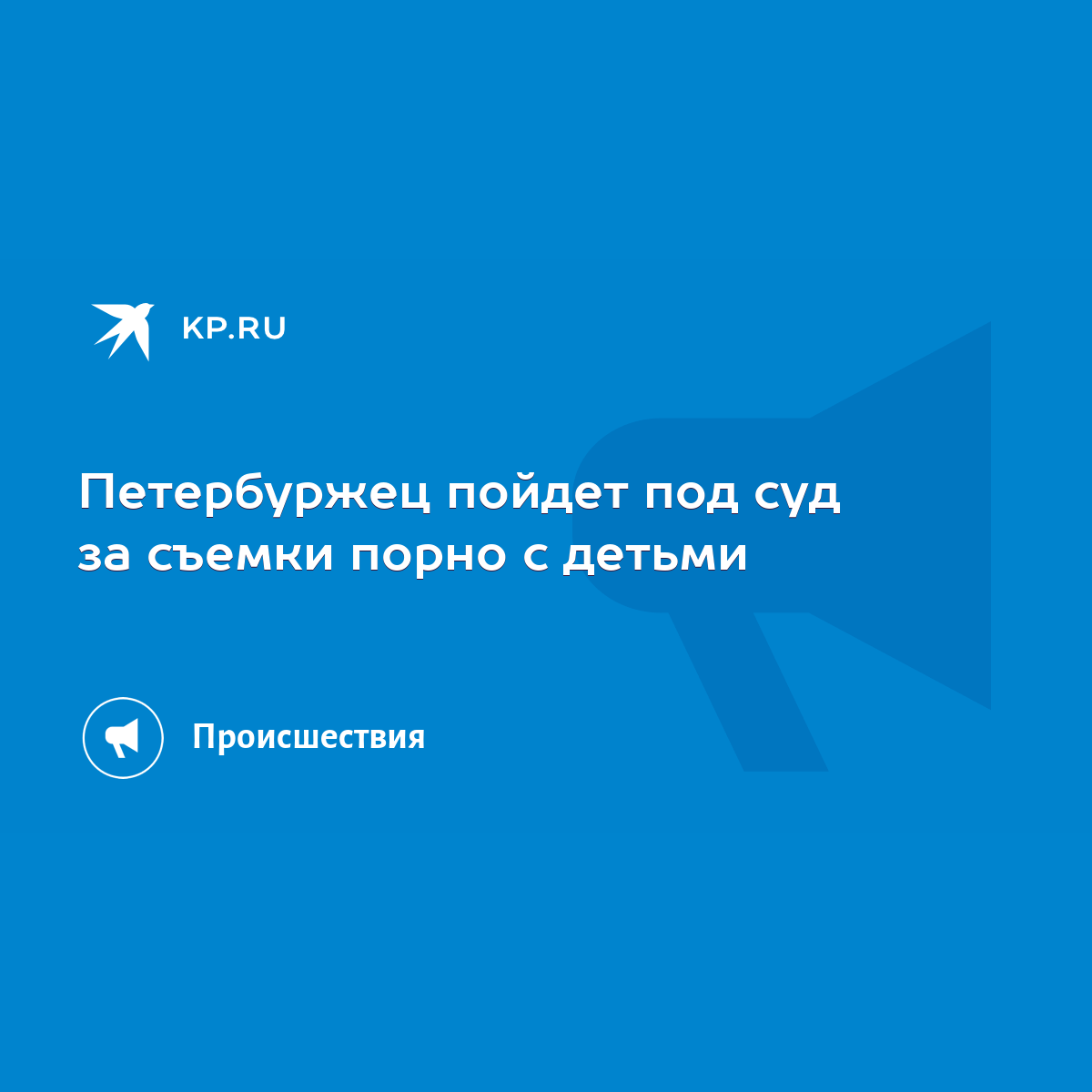 Петербуржец пойдет под суд за съемки порно с детьми - KP.RU