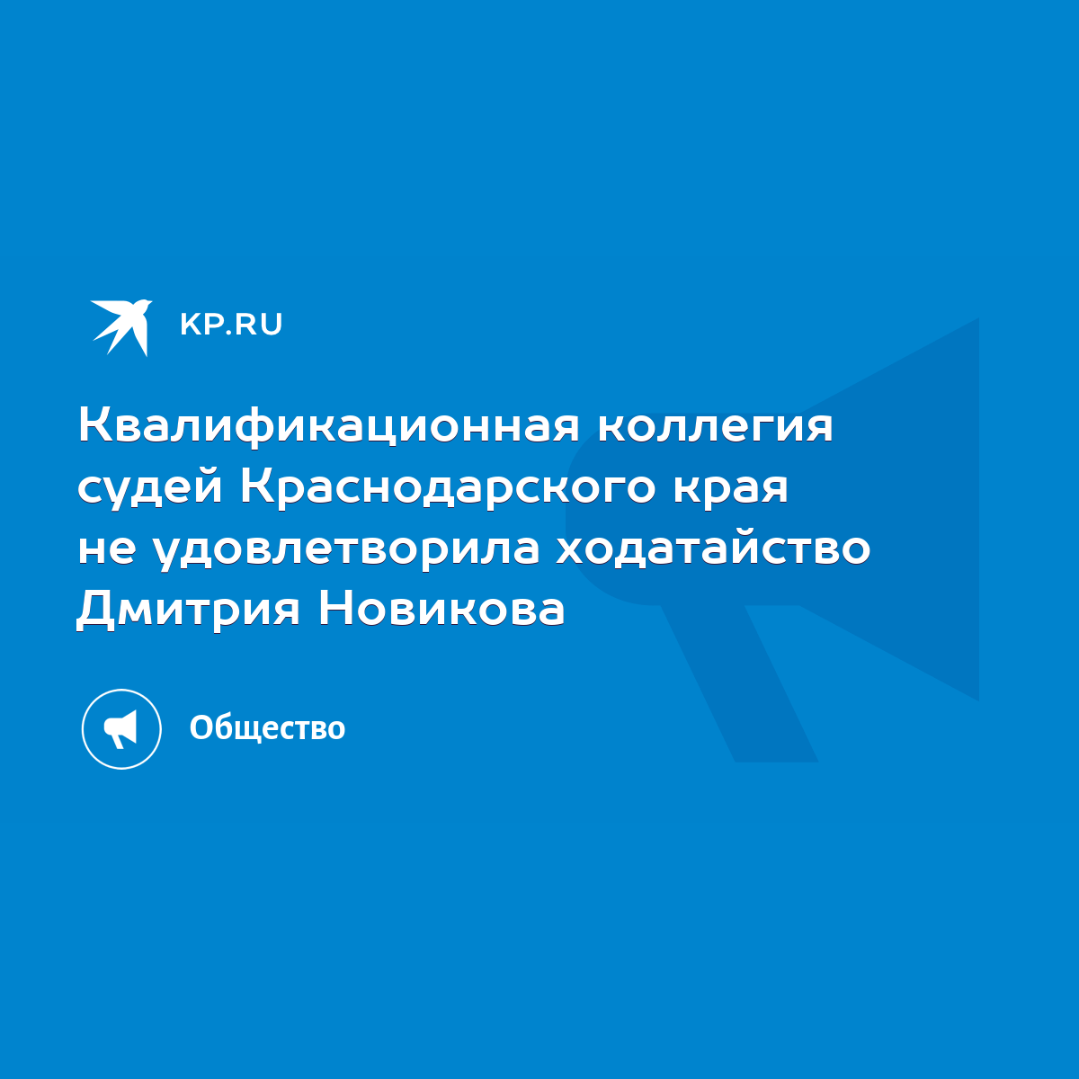 Квалификационная коллегия судей Краснодарского края не удовлетворила  ходатайство Дмитрия Новикова - KP.RU