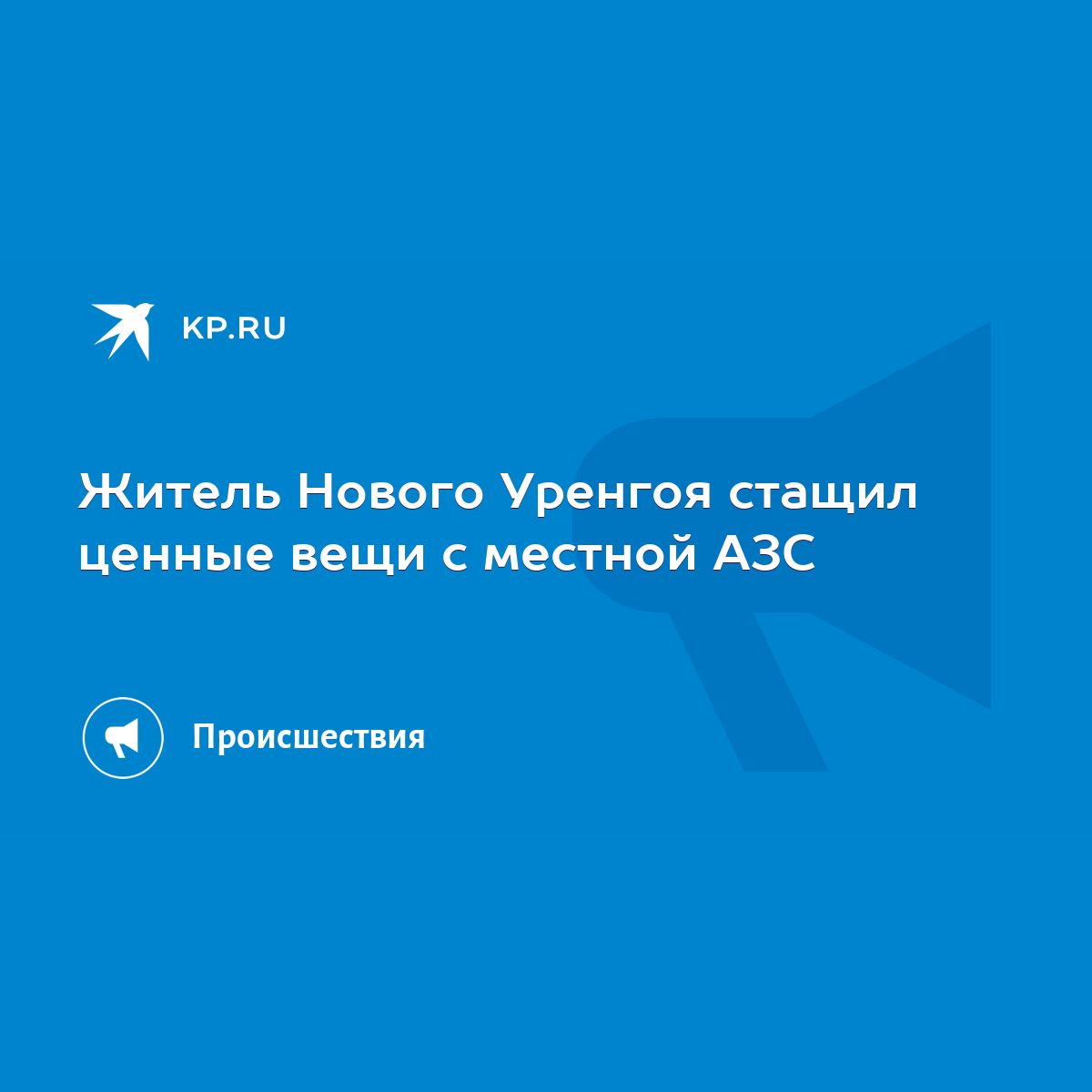 Житель Нового Уренгоя стащил ценные вещи с местной АЗС - KP.RU