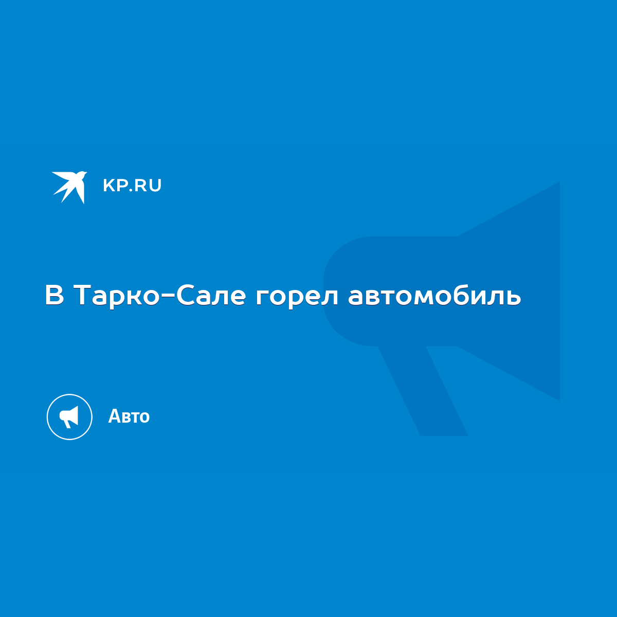 В Тарко-Сале горел автомобиль - KP.RU