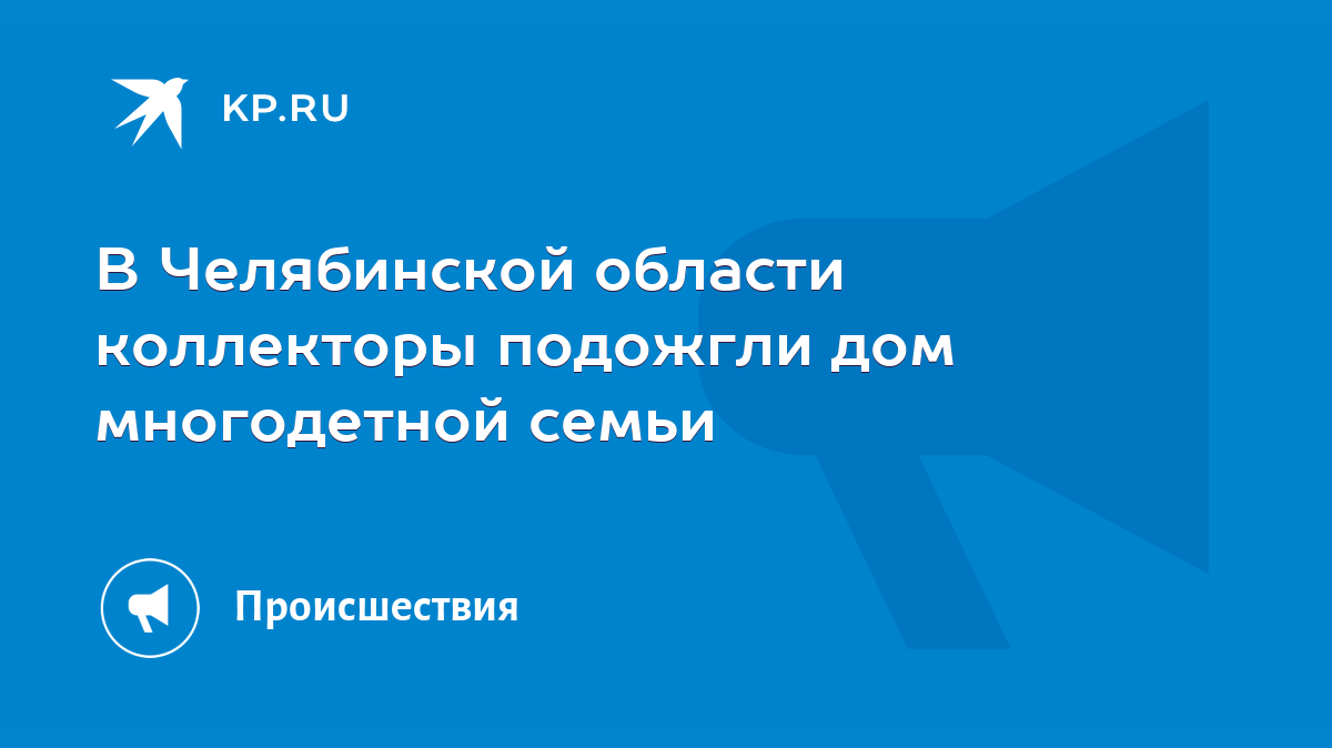 В Челябинской области коллекторы подожгли дом многодетной семьи - KP.RU