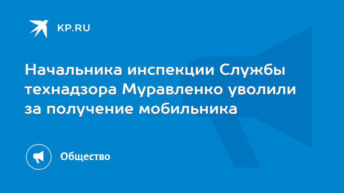 Начальника инспекции Службы технадзора Муравленко уволили за получение  мобильника - KP.RU