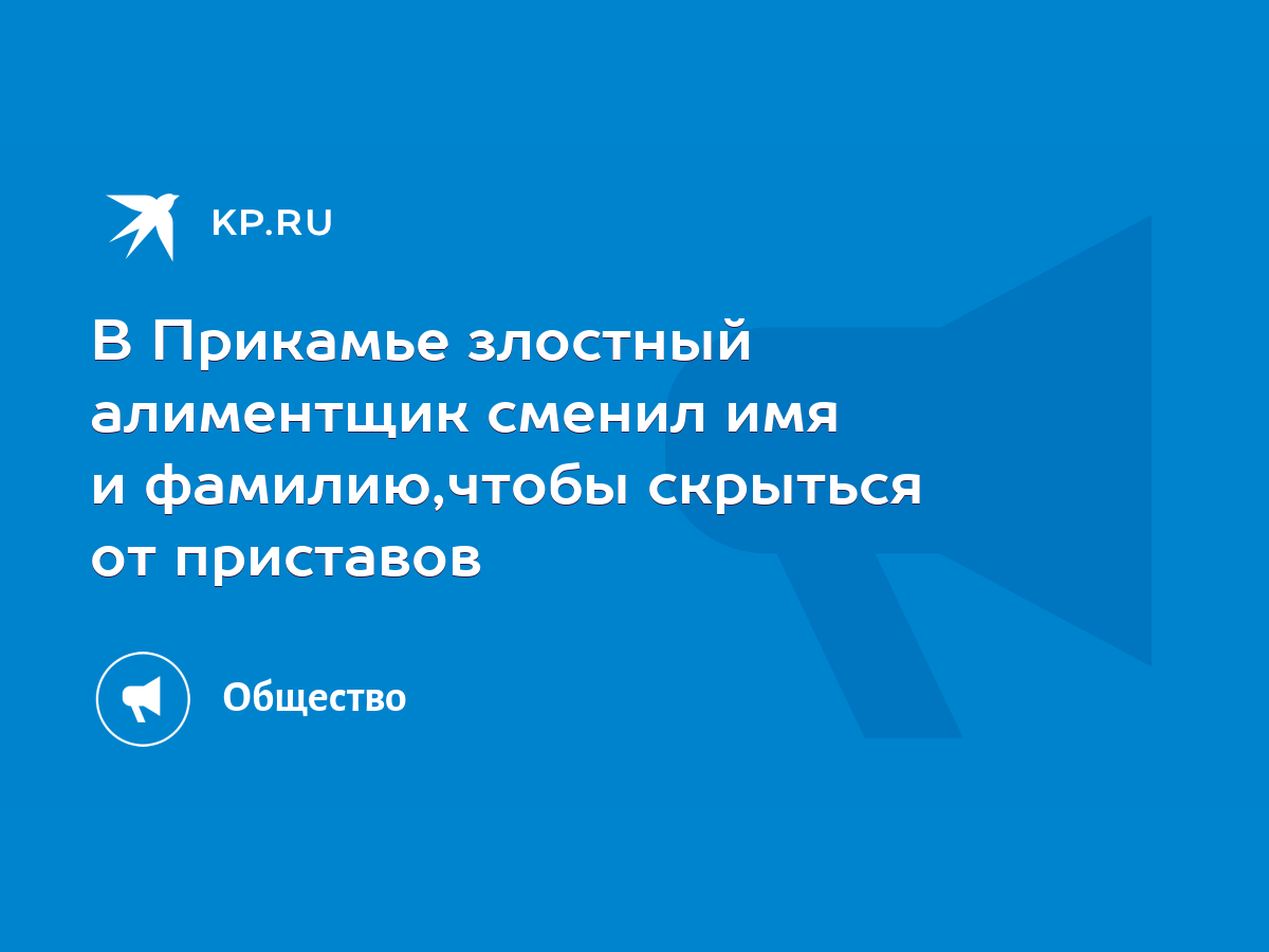 В Прикамье злостный алиментщик сменил имя и фамилию,чтобы скрыться от  приставов - KP.RU