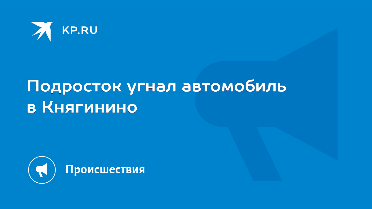 Подросток угнал автомобиль в Княгинино - KP.RU