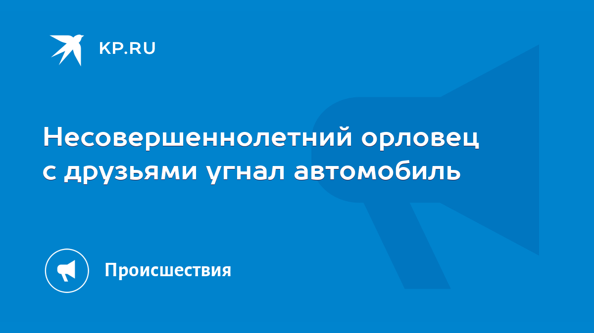 Несовершеннолетний орловец с друзьями угнал автомобиль - KP.RU