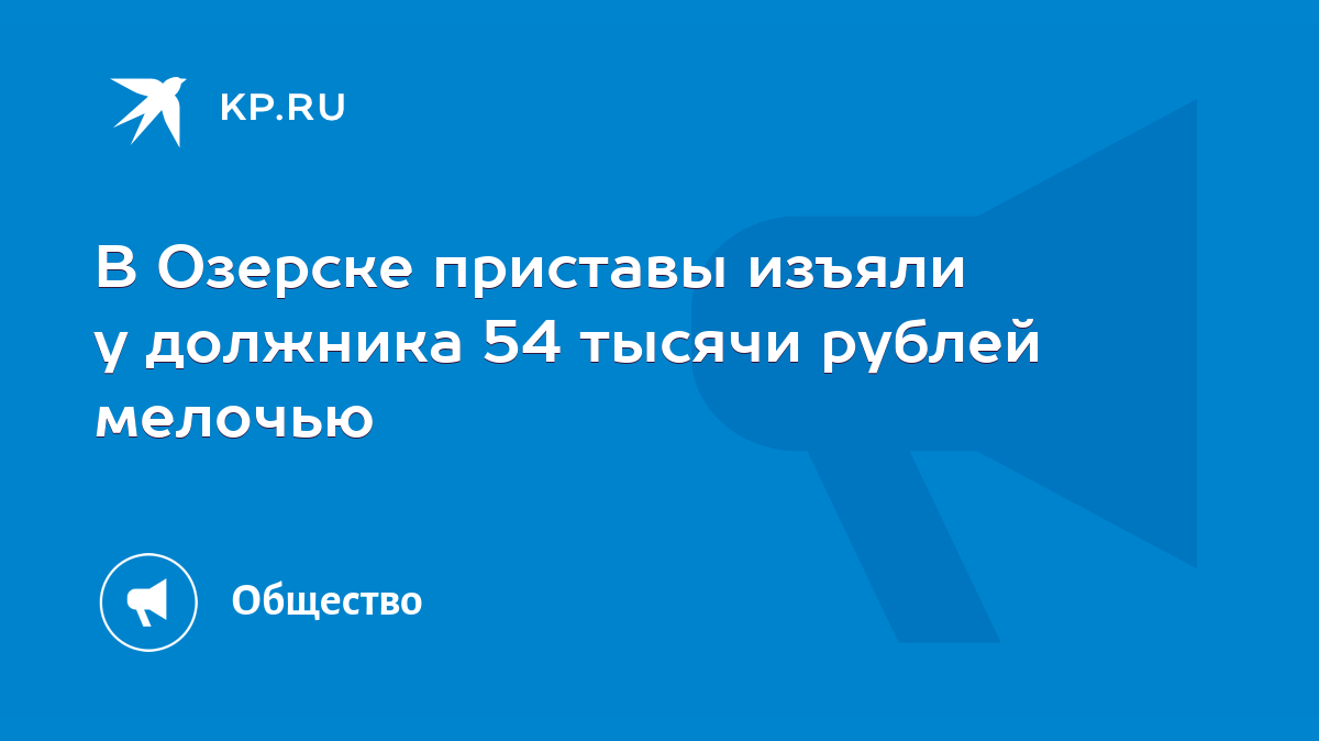 В Озерске приставы изъяли у должника 54 тысячи рублей мелочью - KP.RU