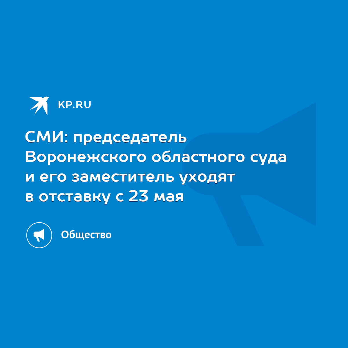 СМИ: председатель Воронежского областного суда и его заместитель уходят в  отставку с 23 мая - KP.RU