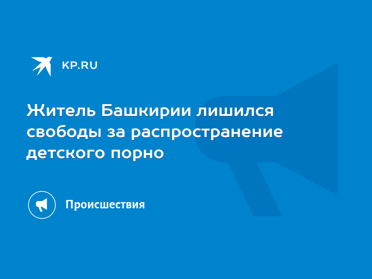 Житель Башкирии лишился свободы за распространение детского порно - KP.RU