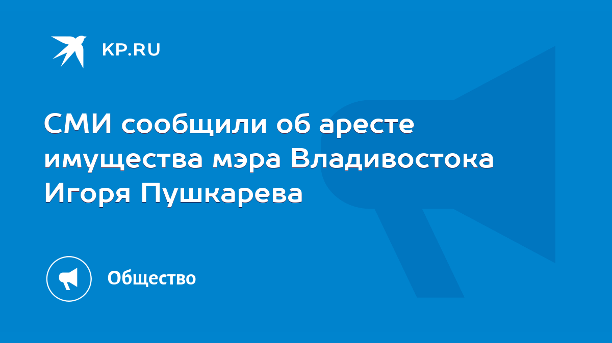 СМИ сообщили об аресте имущества мэра Владивостока Игоря Пушкарева - KP.RU