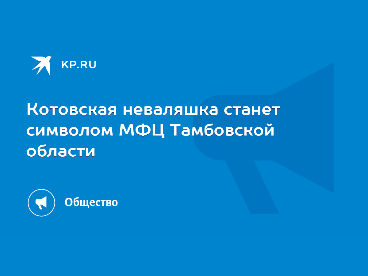 Котовская неваляшка станет символом МФЦ Тамбовской области - KP.RU