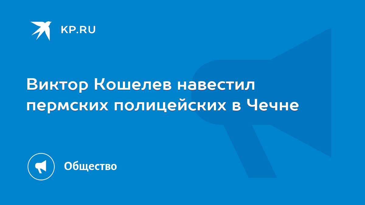 Виктор Кошелев навестил пермских полицейских в Чечне - KP.RU