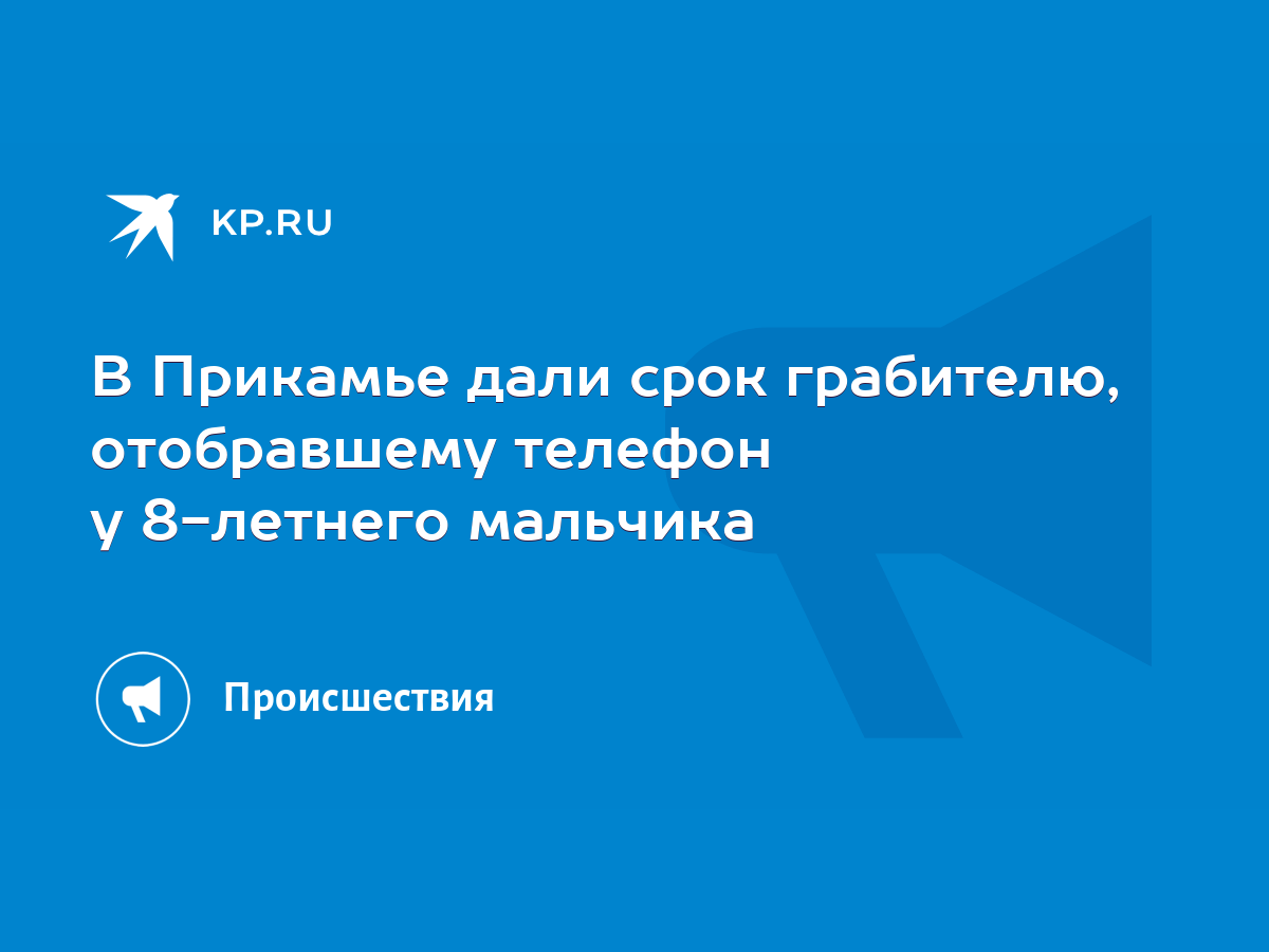 В Прикамье дали срок грабителю, отобравшему телефон у 8-летнего мальчика -  KP.RU