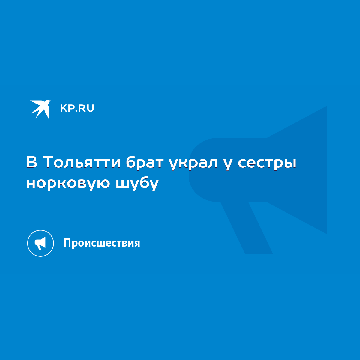 В Тольятти брат украл у сестры норковую шубу - KP.RU