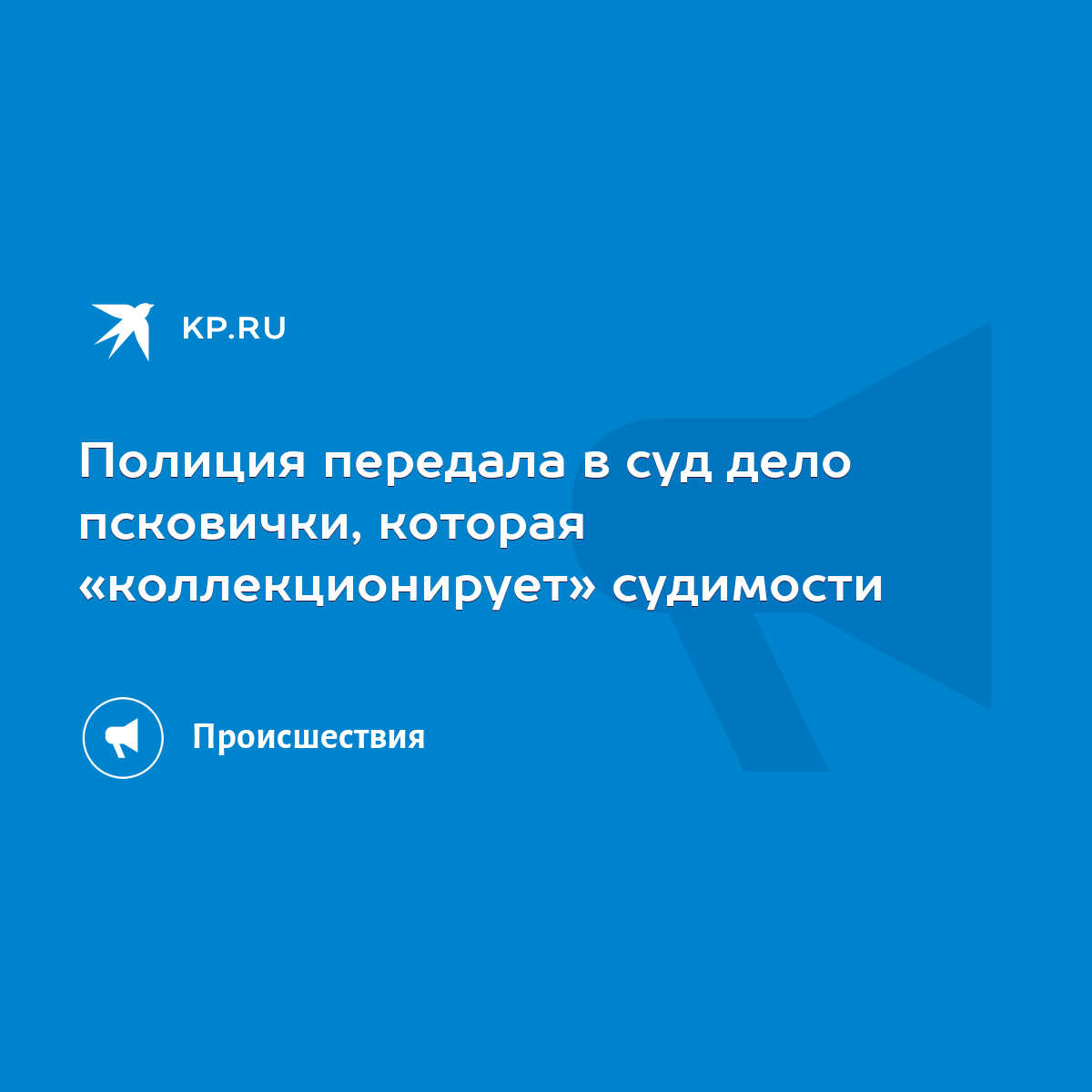 Полиция передала в суд дело псковички, которая «коллекционирует» судимости  - KP.RU