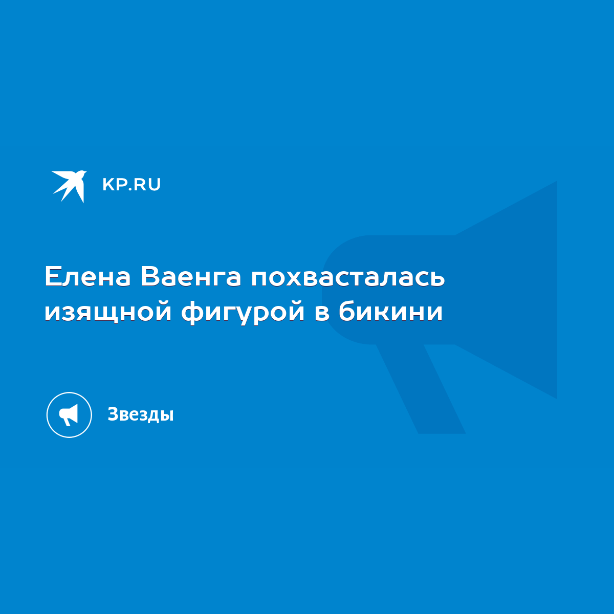 Елена Ваенга похвасталась изящной фигурой в бикини - KP.RU