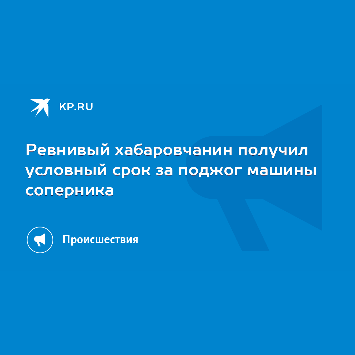 Ревнивый хабаровчанин получил условный срок за поджог машины соперника -  KP.RU