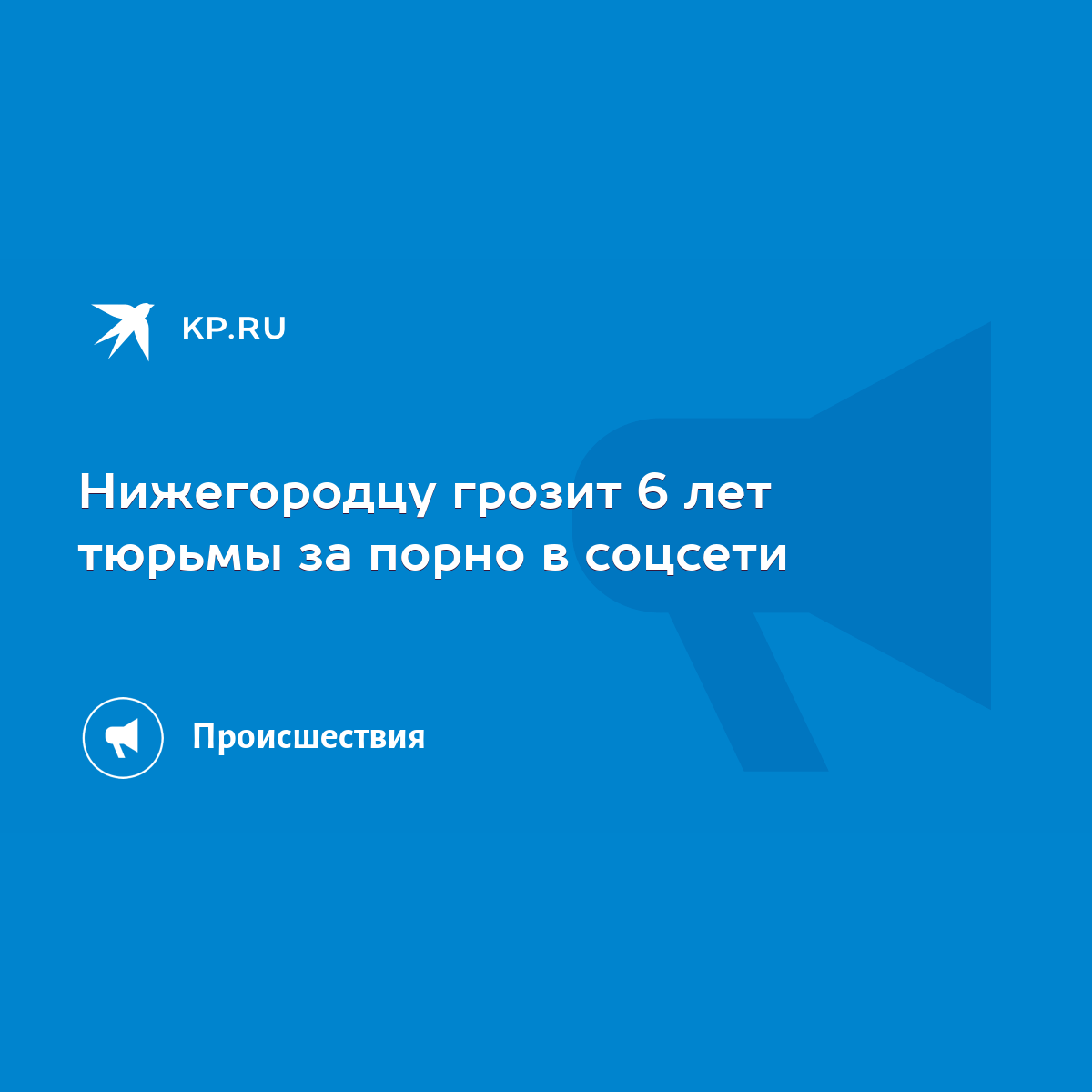 Нижегородцу грозит 6 лет тюрьмы за порно в соцсети - KP.RU