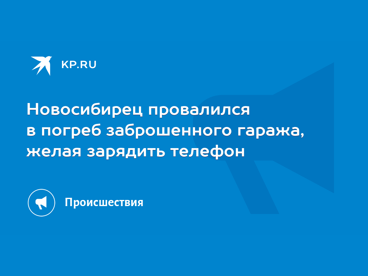 Новосибирец провалился в погреб заброшенного гаража, желая зарядить телефон  - KP.RU