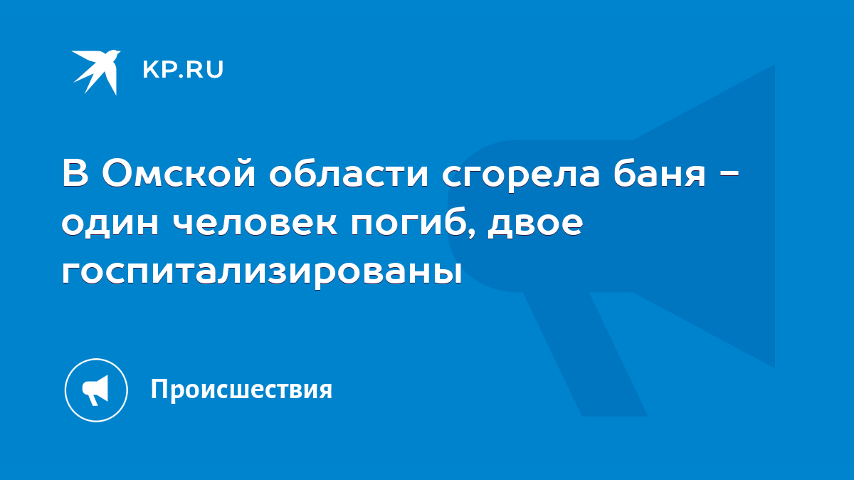 В Омской области сгорела баня - один человек погиб, двое госпитализированы  - KP.RU