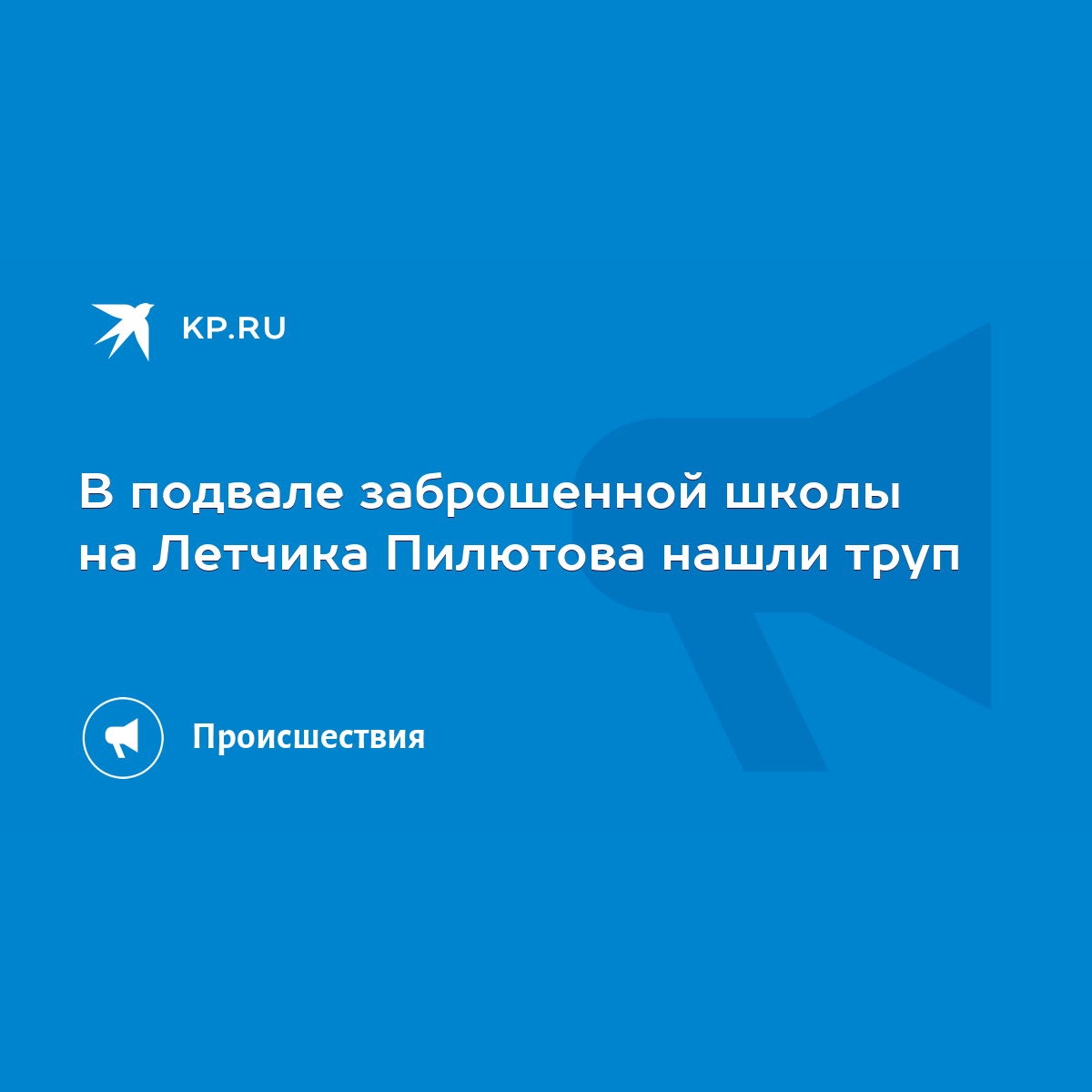 В подвале заброшенной школы на Летчика Пилютова нашли труп - KP.RU