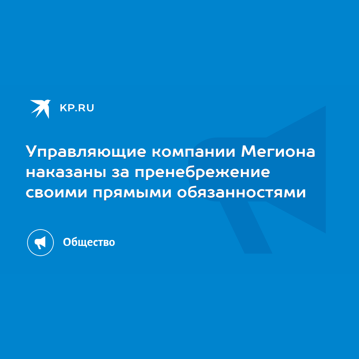 Управляющие компании Мегиона наказаны за пренебрежение своими прямыми  обязанностями - KP.RU