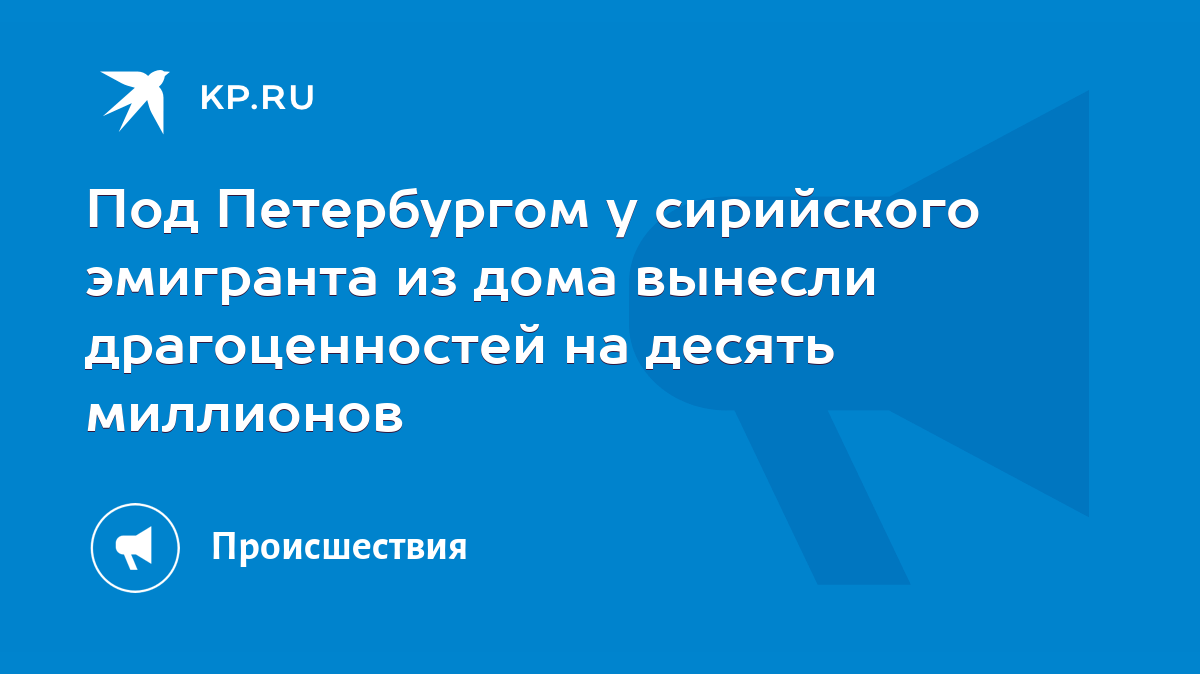 Под Петербургом у сирийского эмигранта из дома вынесли драгоценностей на  десять миллионов - KP.RU