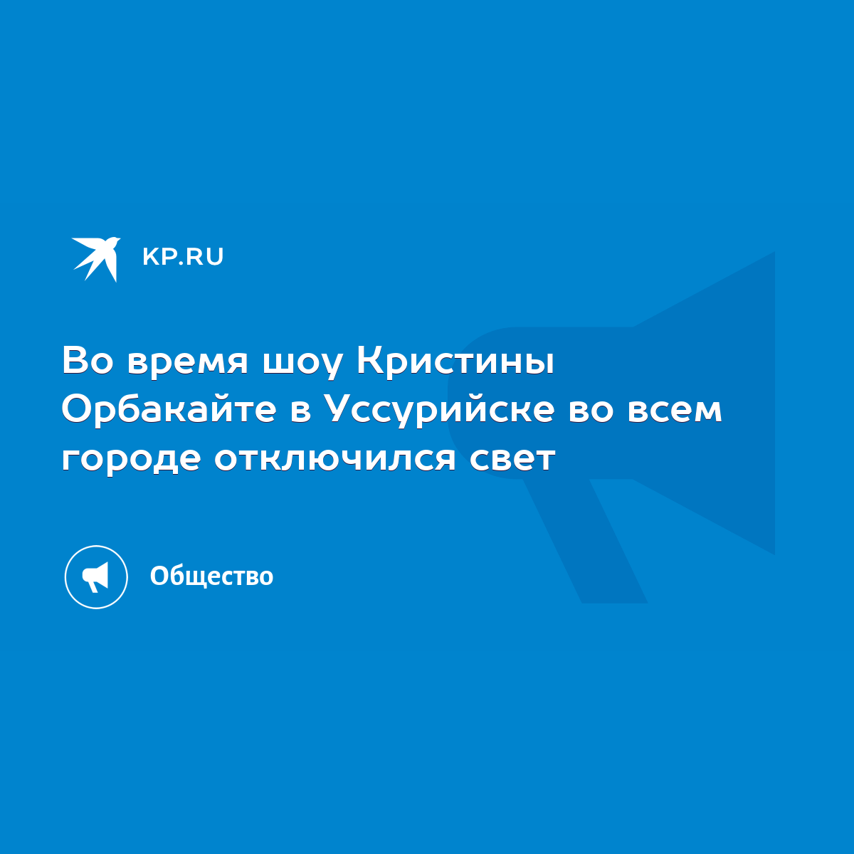 Во время шоу Кристины Орбакайте в Уссурийске во всем городе отключился свет  - KP.RU