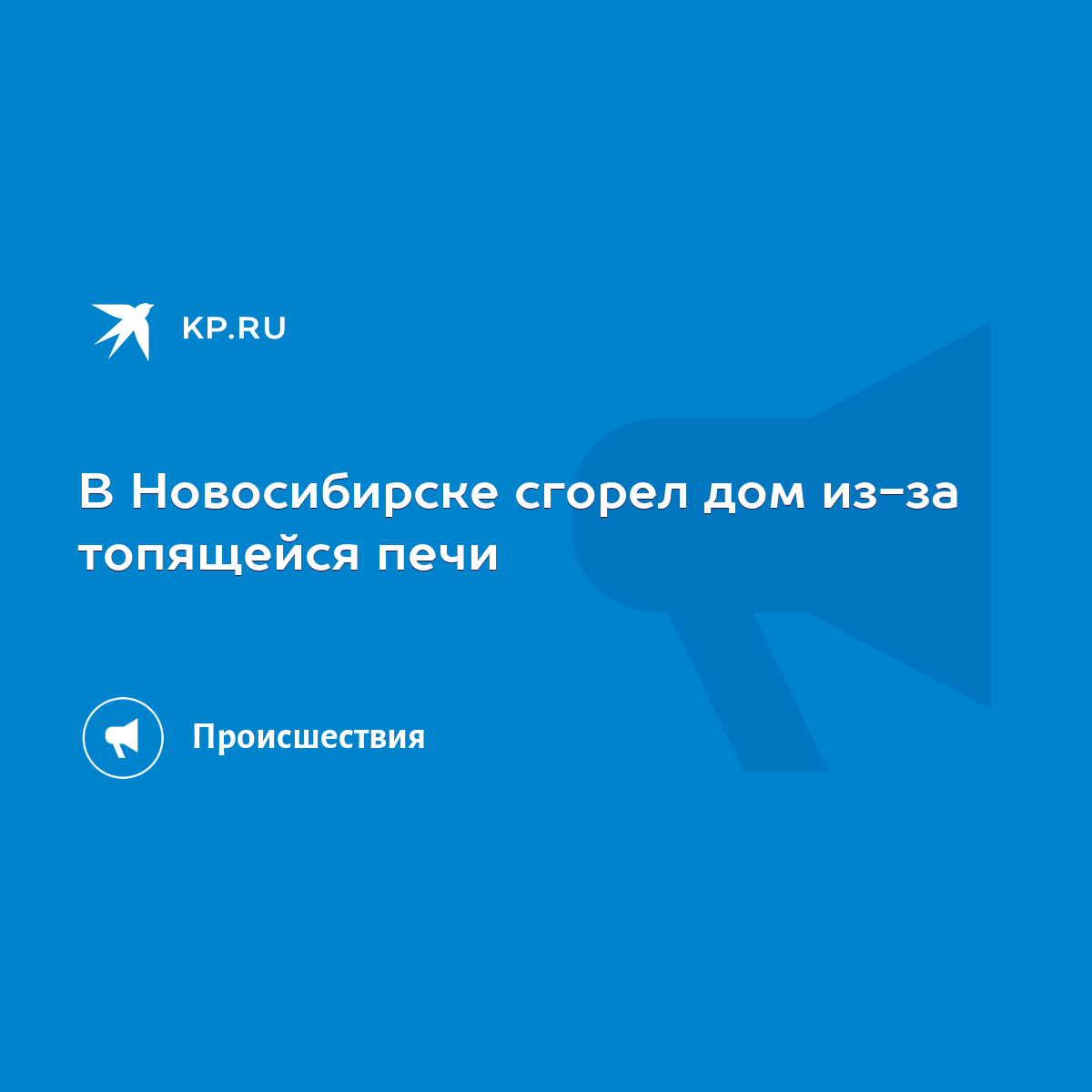 В Новосибирске сгорел дом из-за топящейся печи - KP.RU