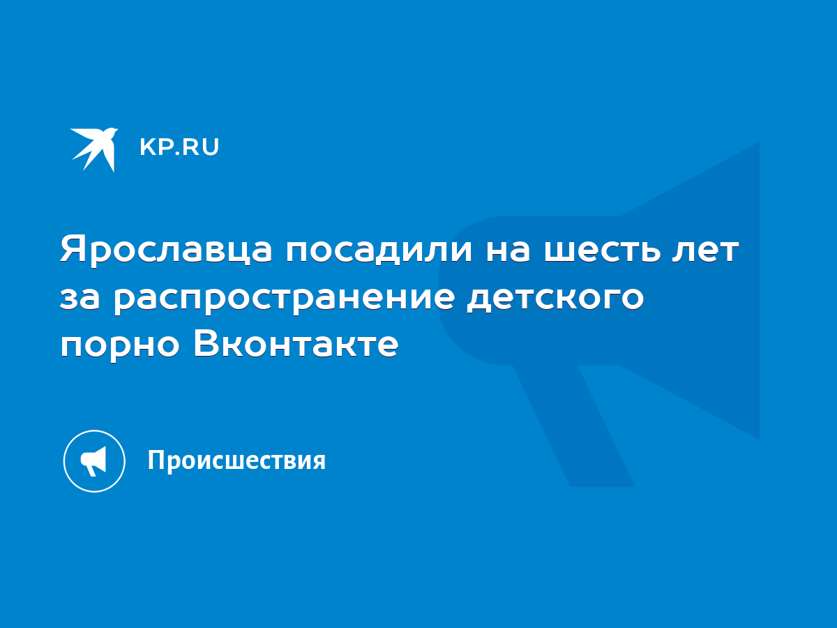 Ярославца посадили на шесть лет за распространение детского порно Вконтакте  - KP.RU