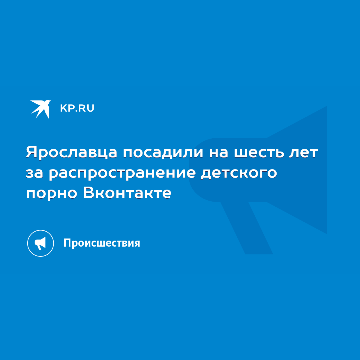 Ярославца посадили на шесть лет за распространение детского порно Вконтакте  - KP.RU