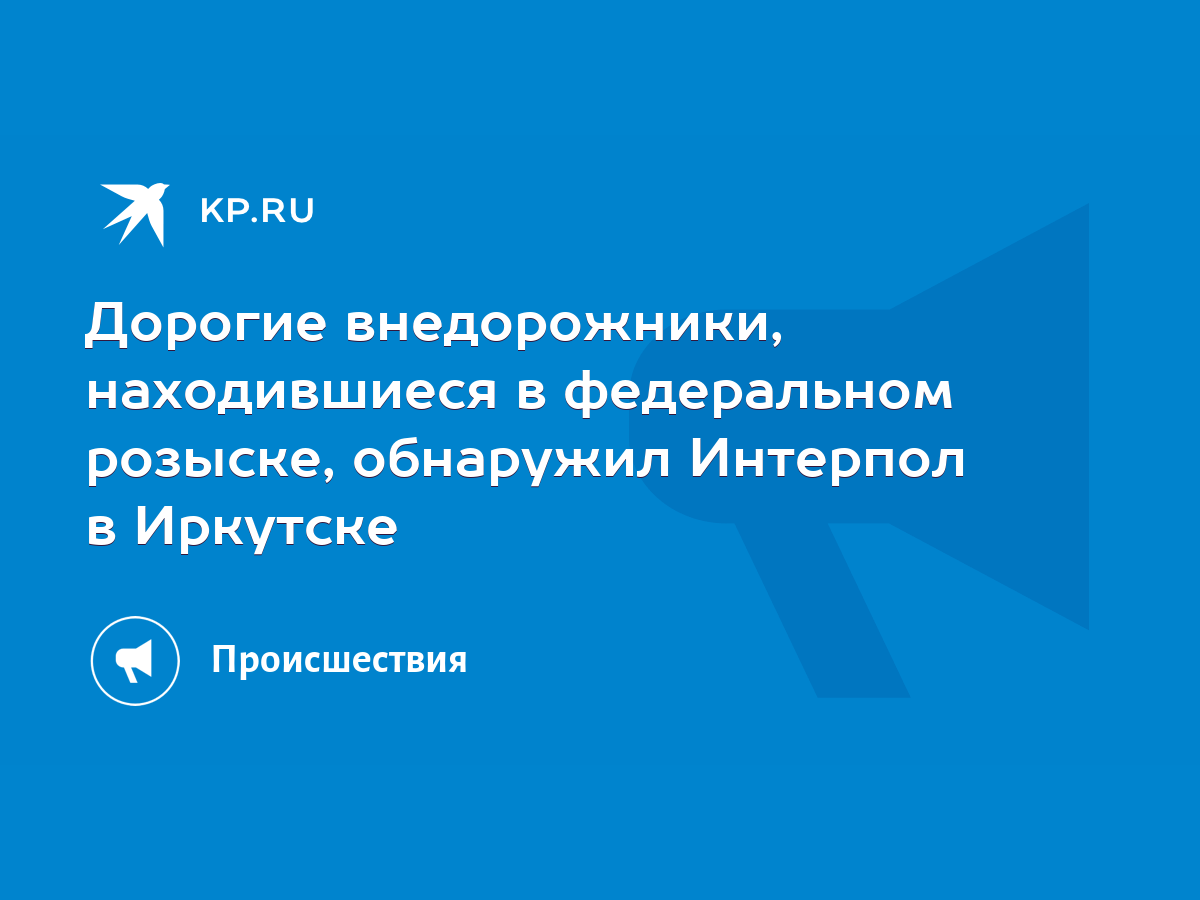 Дорогие внедорожники, находившиеся в федеральном розыске, обнаружил Интерпол  в Иркутске - KP.RU