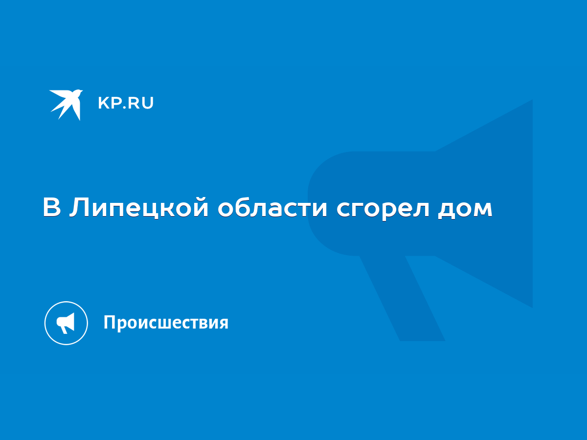 В Липецкой области сгорел дом - KP.RU