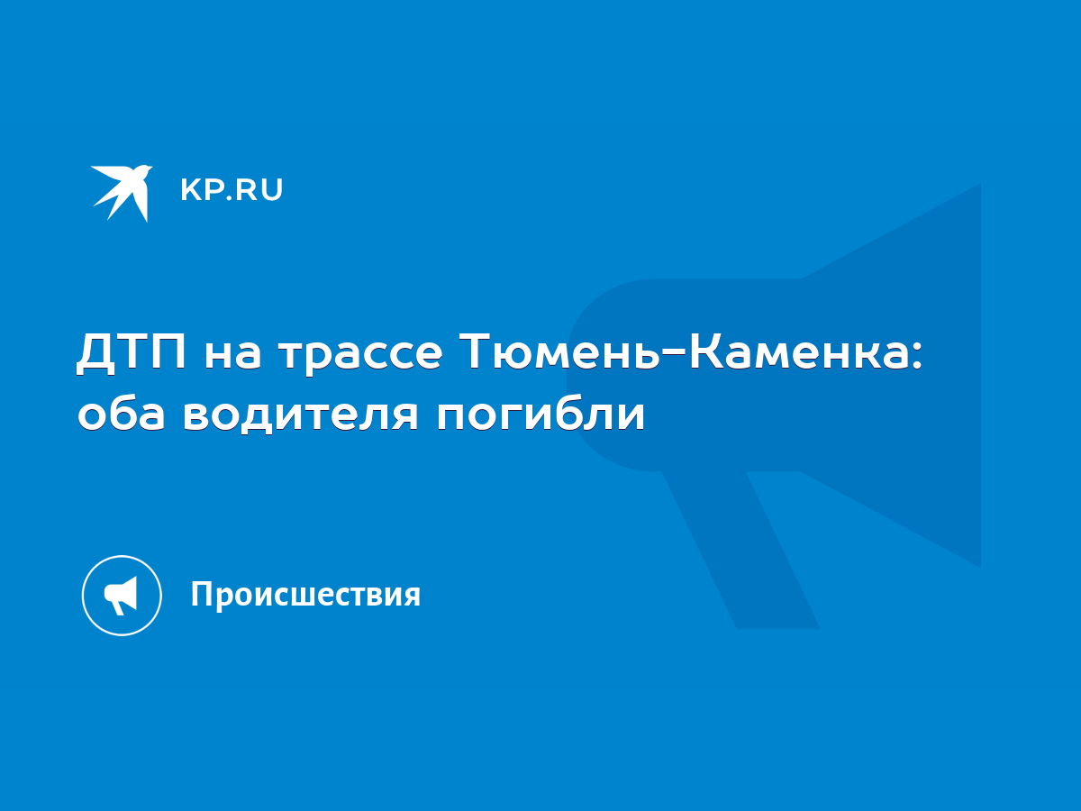 ДТП на трассе Тюмень-Каменка: оба водителя погибли - KP.RU