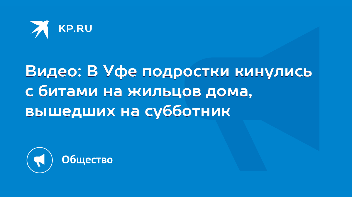 Видео: В Уфе подростки кинулись с битами на жильцов дома, вышедших на  субботник - KP.RU