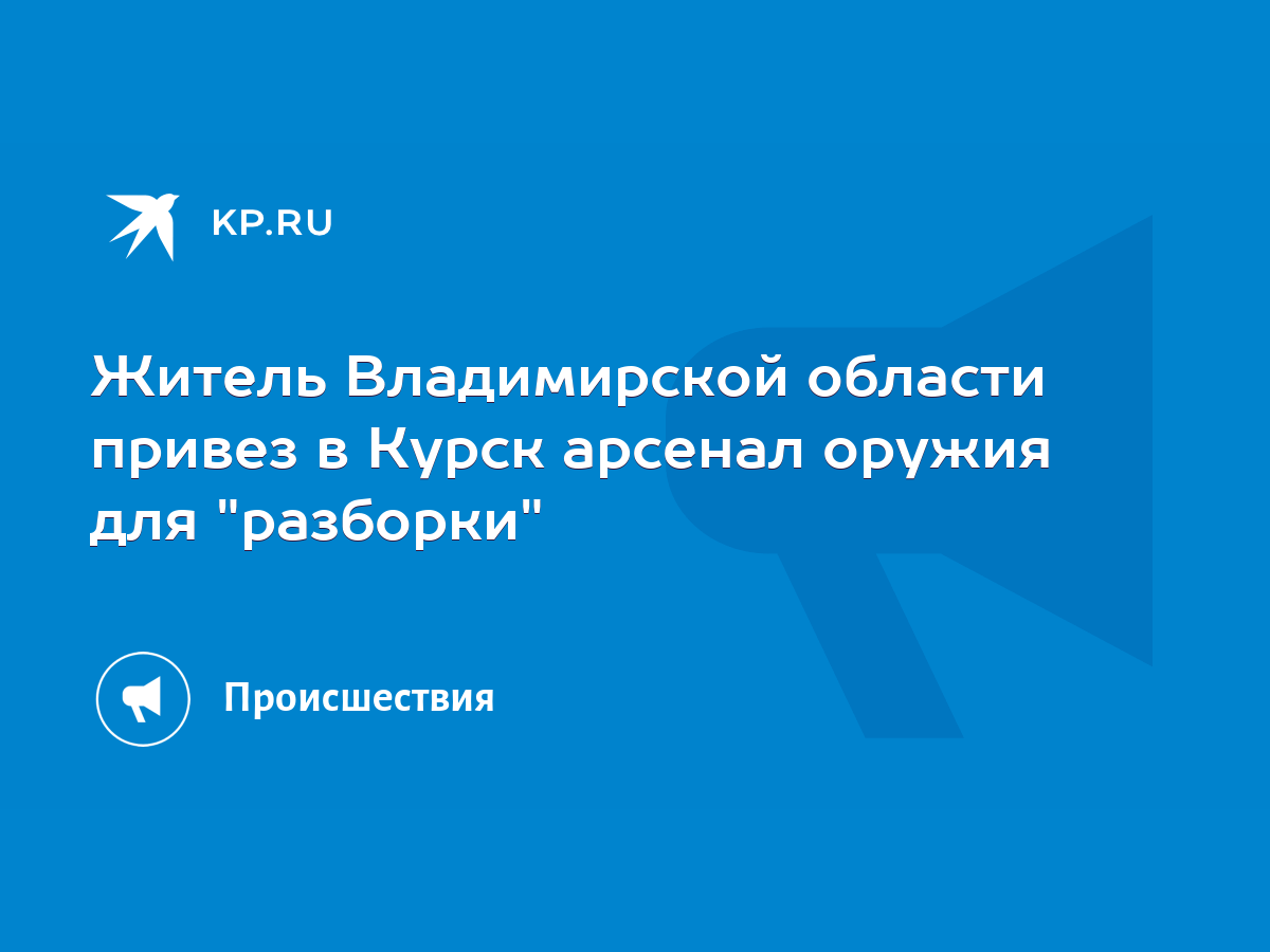 Житель Владимирской области привез в Курск арсенал оружия для 