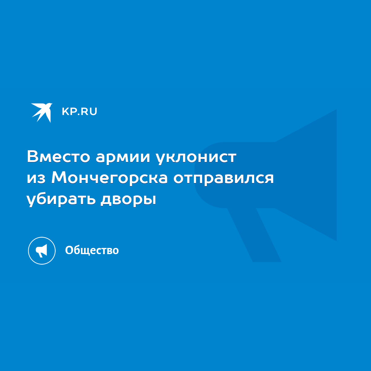 Вместо армии уклонист из Мончегорска отправился убирать дворы - KP.RU