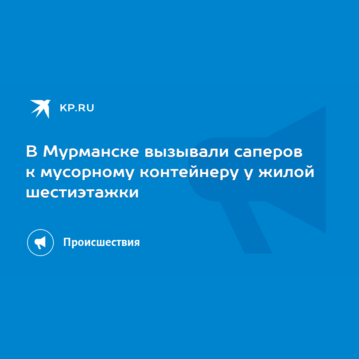 В Мурманске вызывали саперов к мусорному контейнеру у жилой шестиэтажки -  KP.RU