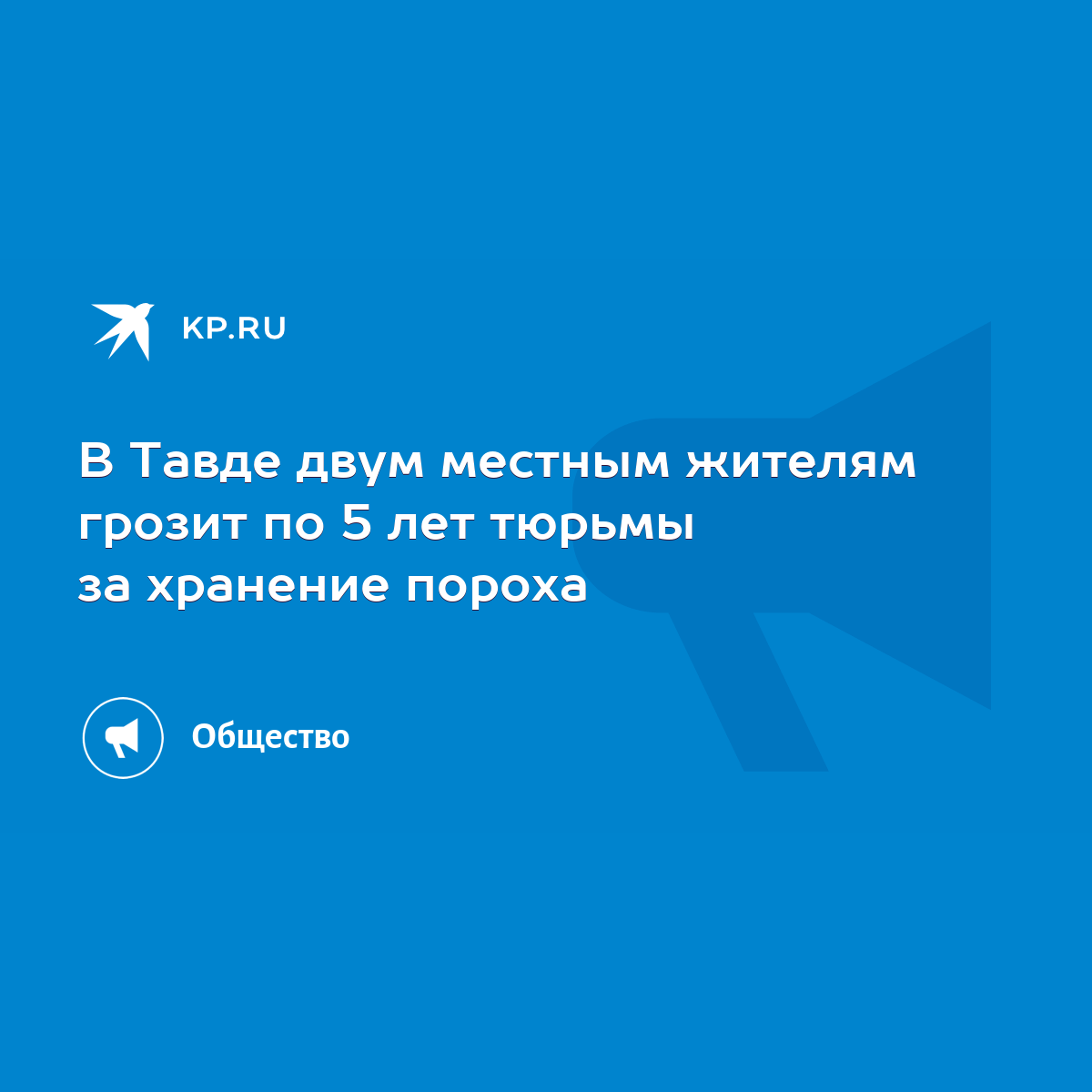 В Тавде двум местным жителям грозит по 5 лет тюрьмы за хранение пороха -  KP.RU