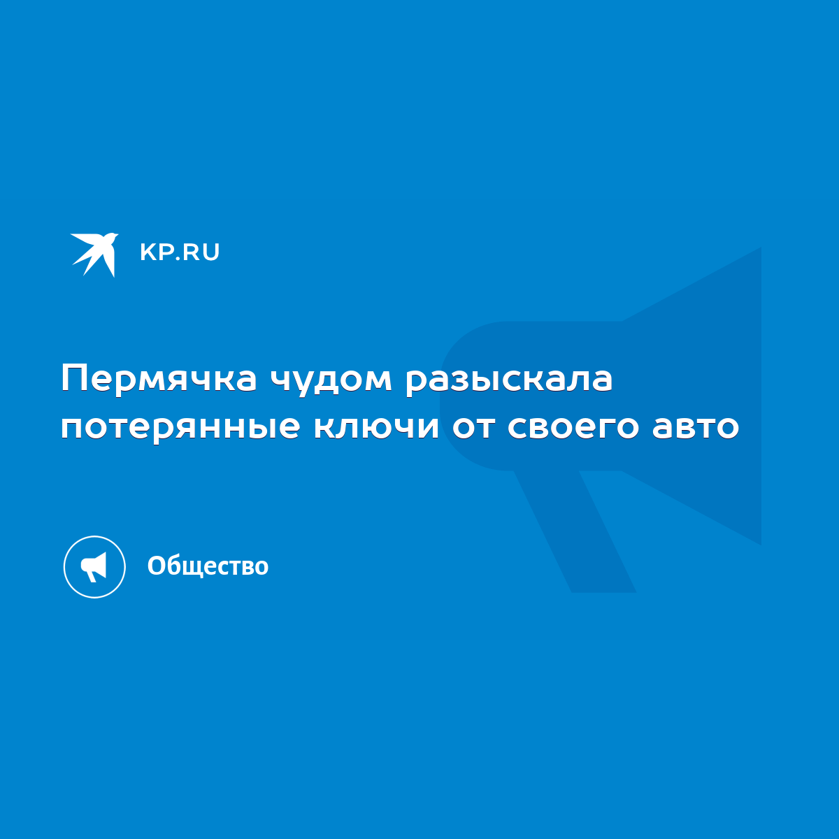 Пермячка чудом разыскала потерянные ключи от своего авто - KP.RU