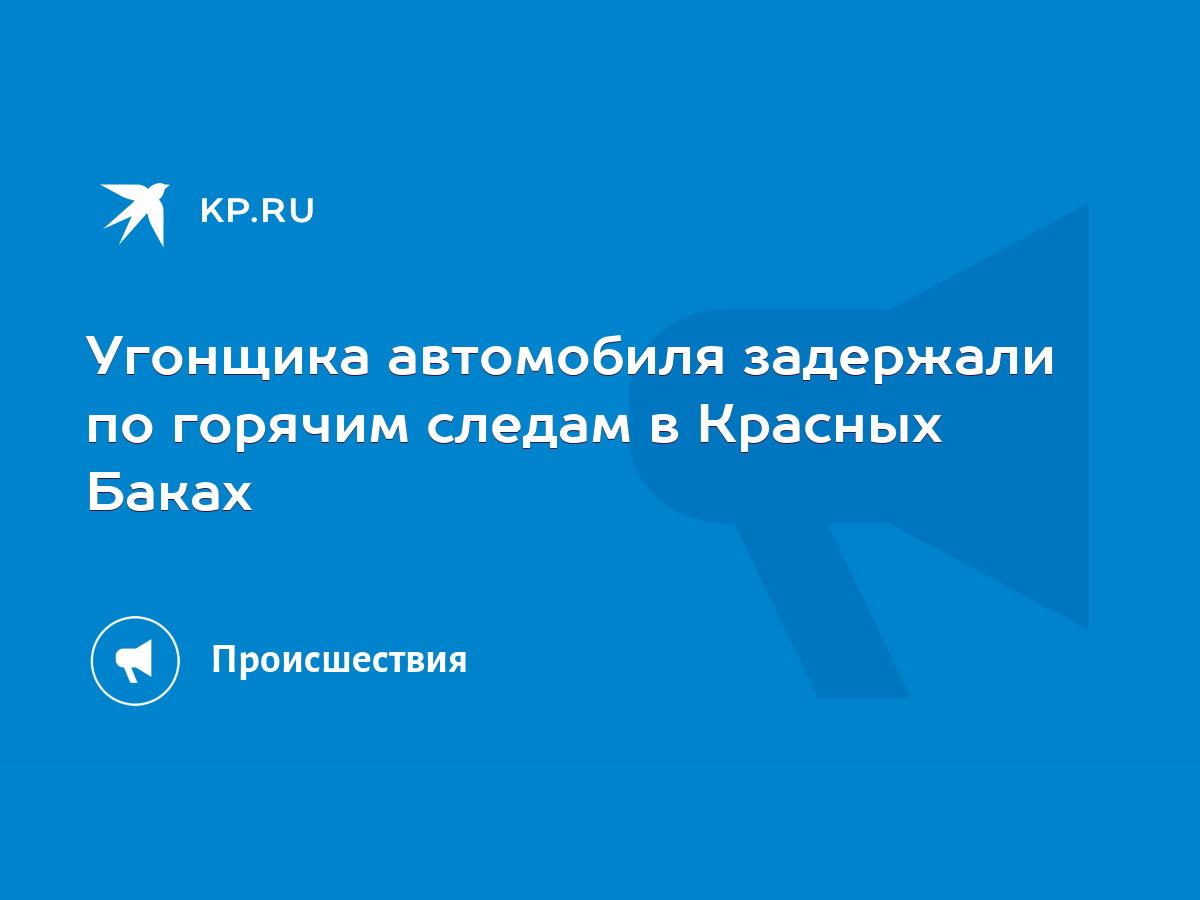 Угонщика автомобиля задержали по горячим следам в Красных Баках - KP.RU