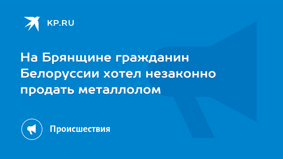 На Брянщине гражданин Белоруссии хотел незаконно продать металлолом - KP.RU