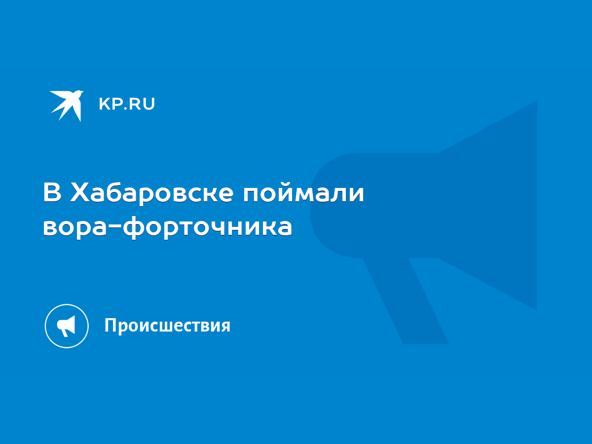 В Хабаровске поймали вора-форточника - KP.RU