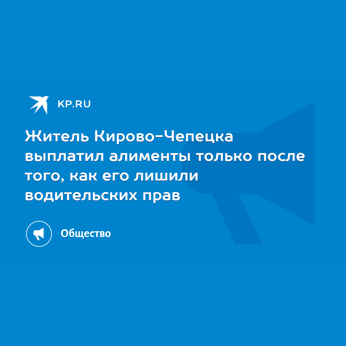 Житель Кирово-Чепецка выплатил алименты только после того, как его лишили  водительских прав - KP.RU