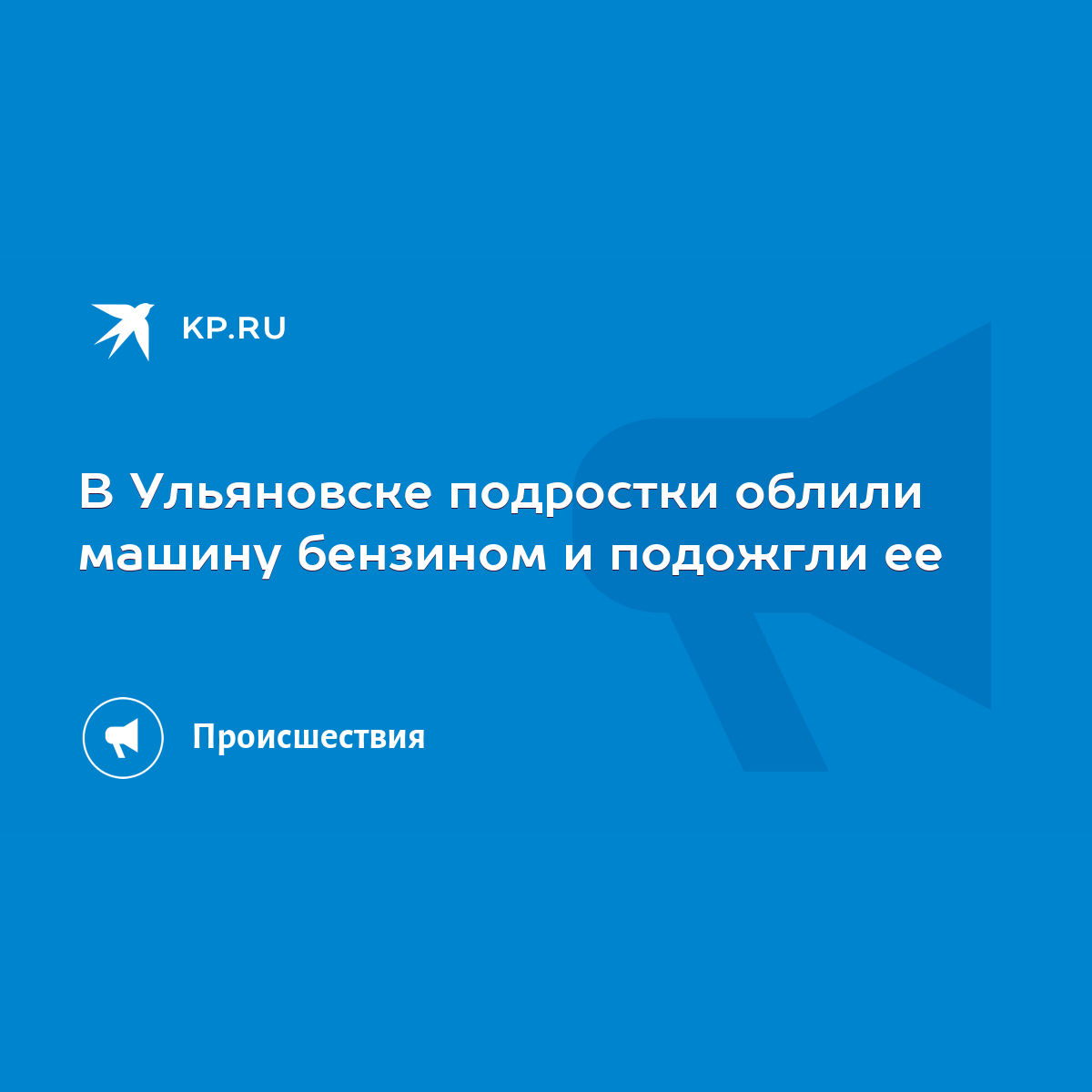 В Ульяновске подростки облили машину бензином и подожгли ее - KP.RU