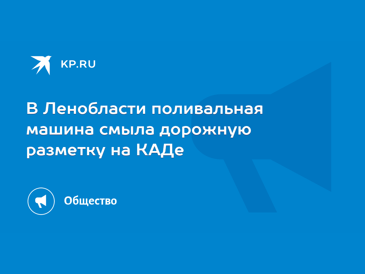 В Ленобласти поливальная машина смыла дорожную разметку на КАДе - KP.RU