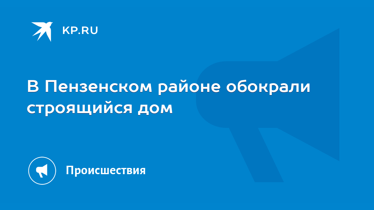 В Пензенском районе обокрали строящийся дом - KP.RU