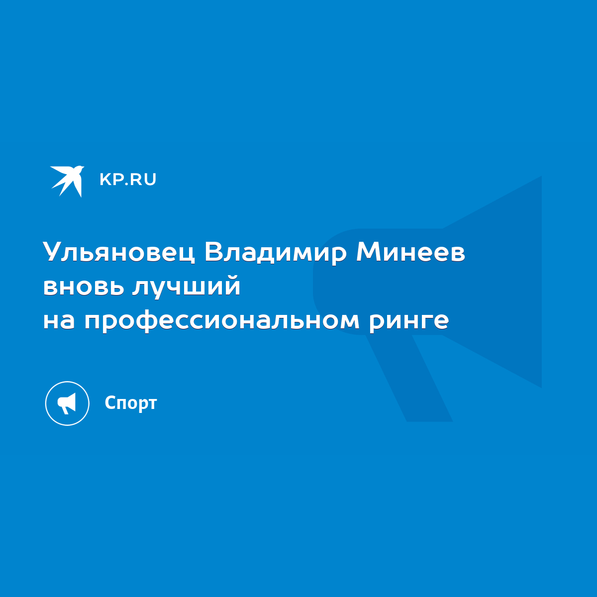 Ульяновец Владимир Минеев вновь лучший на профессиональном ринге - KP.RU