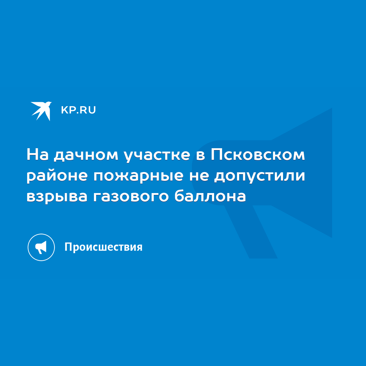 На дачном участке в Псковском районе пожарные не допустили взрыва газового  баллона - KP.RU