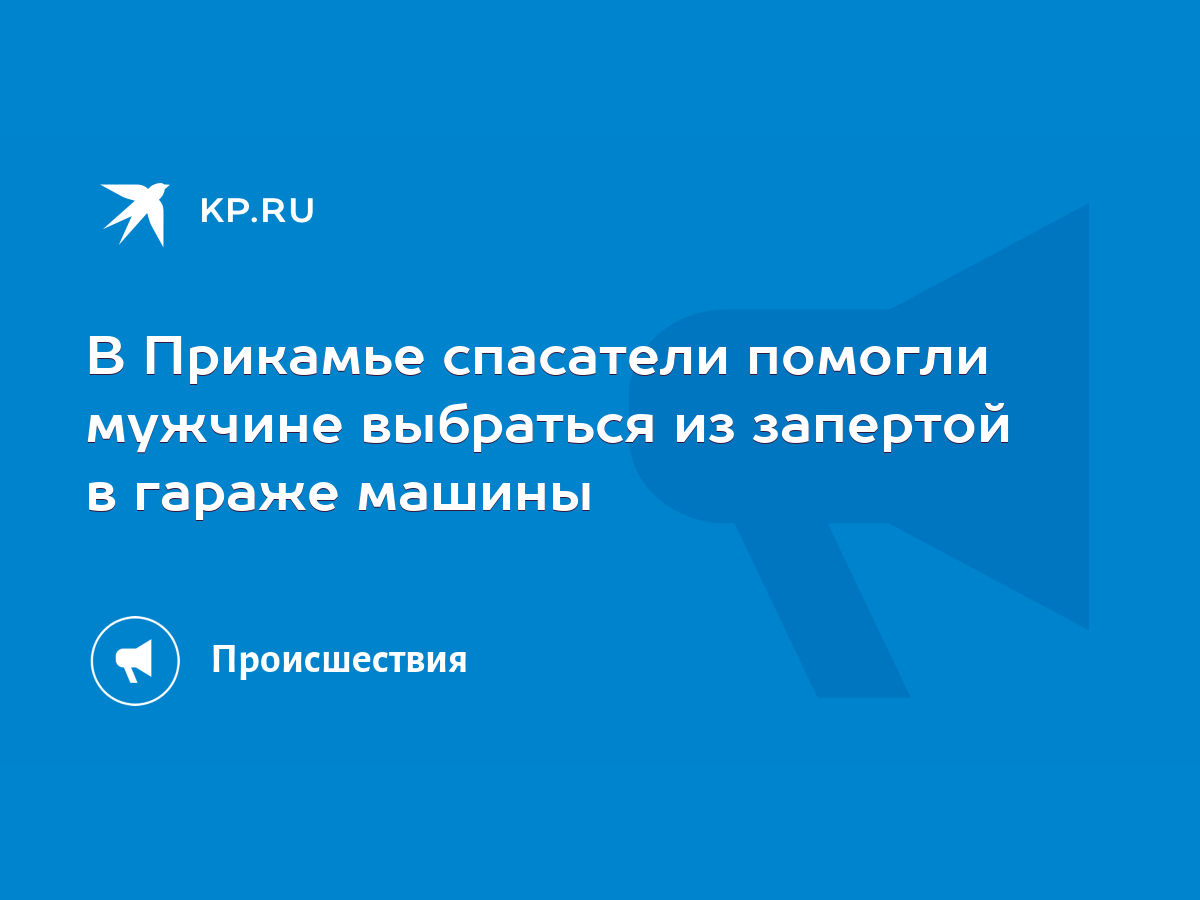 В Прикамье спасатели помогли мужчине выбраться из запертой в гараже машины  - KP.RU