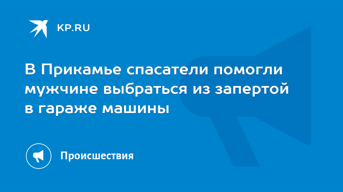 В Прикамье спасатели помогли мужчине выбраться из запертой в гараже машины  - KP.RU